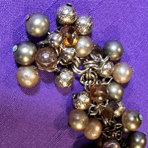 Vintage Flirty Bead & Faux Pearl Cha Cha Bracelet - Picture 3 of 5